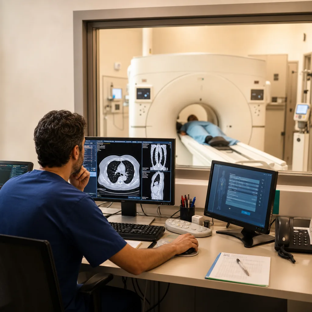 Macchina per TAC in reparto di radiologia ospedaliera