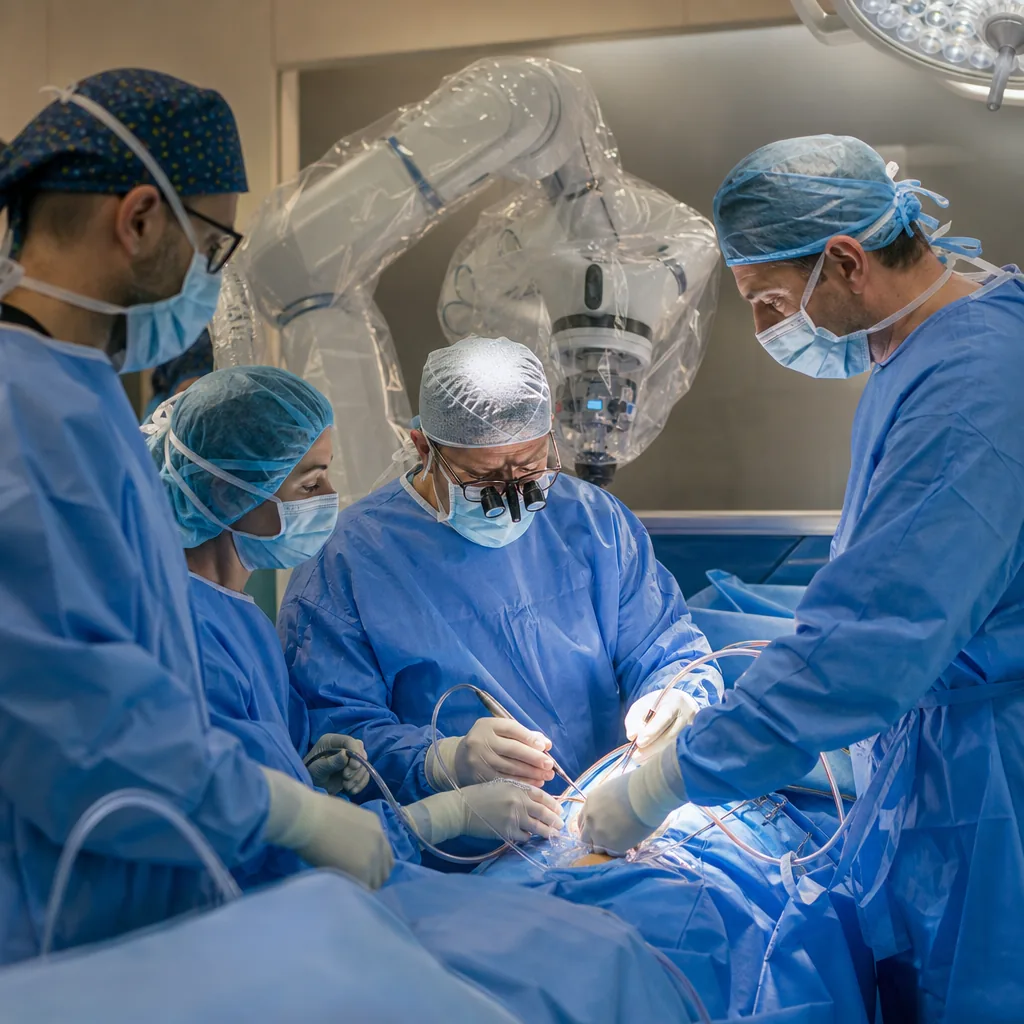 Sala operatoria cardiochirurgica per intervento mininvasivo alla valvola mitrale